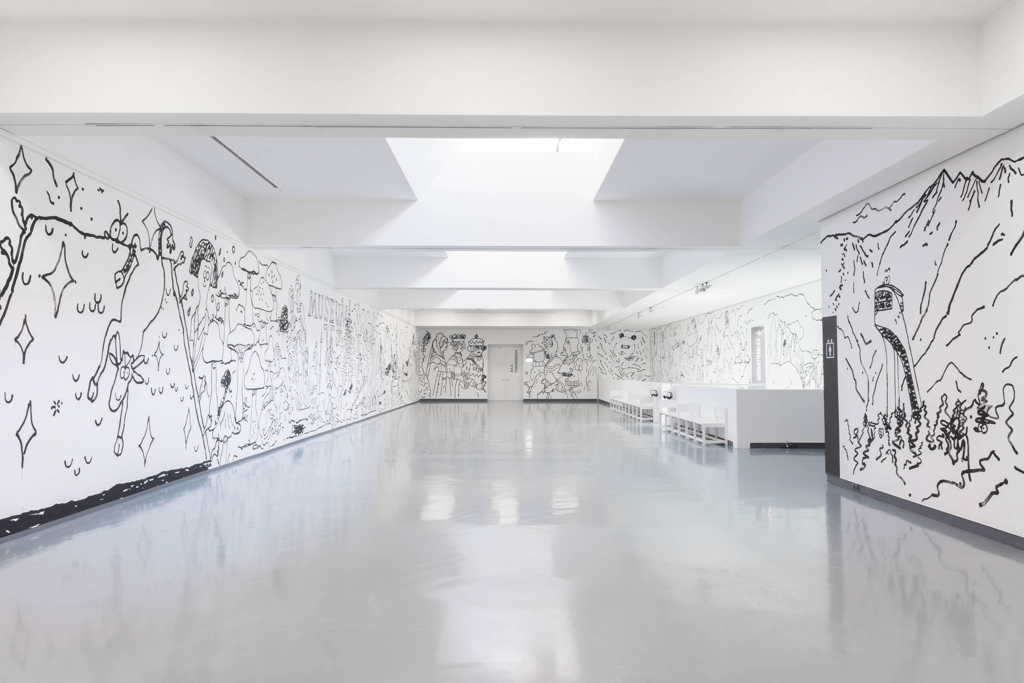 Max, Maria, Andi & Co. - a Walldrawing, 360° Tirol Panorama  Ferdinandeum Innsbruck, Curated by Dr. Florian Waldvogel