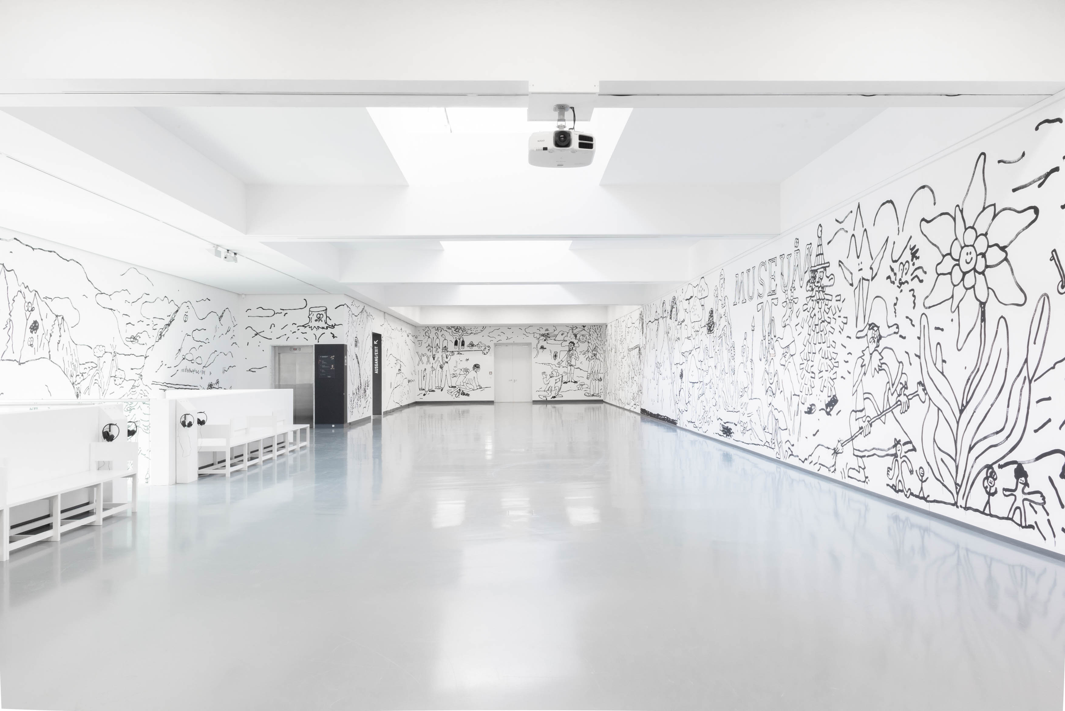Max, Maria, Andi & Co. - a Walldrawing, 360° Tirol Panorama  Ferdinandeum Innsbruck, Curated by Dr. Florian Waldvogel