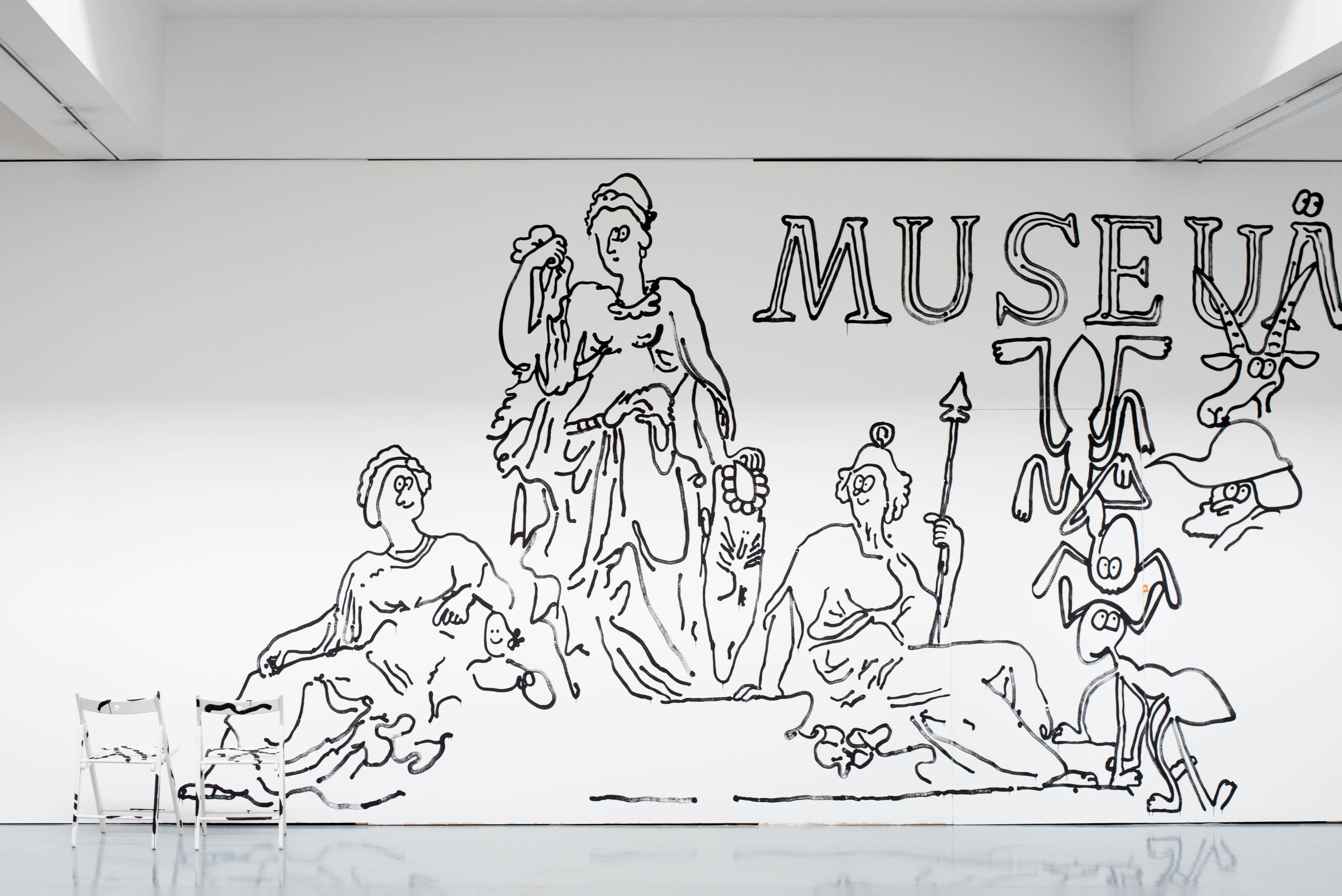 Max, Maria, Andi & Co. - a Walldrawing, 360° Tirol Panorama  Ferdinandeum Innsbruck, Curated by Dr. Florian Waldvogel