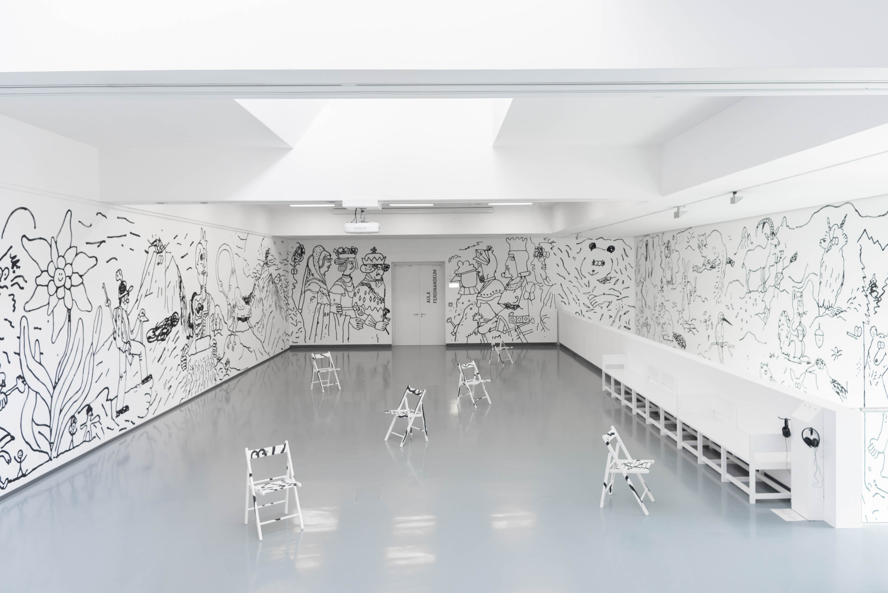 Max, Maria, Andi & Co. - a Walldrawing, 360° Tirol Panorama  Ferdinandeum Innsbruck, Curated by Dr. Florian Waldvogel