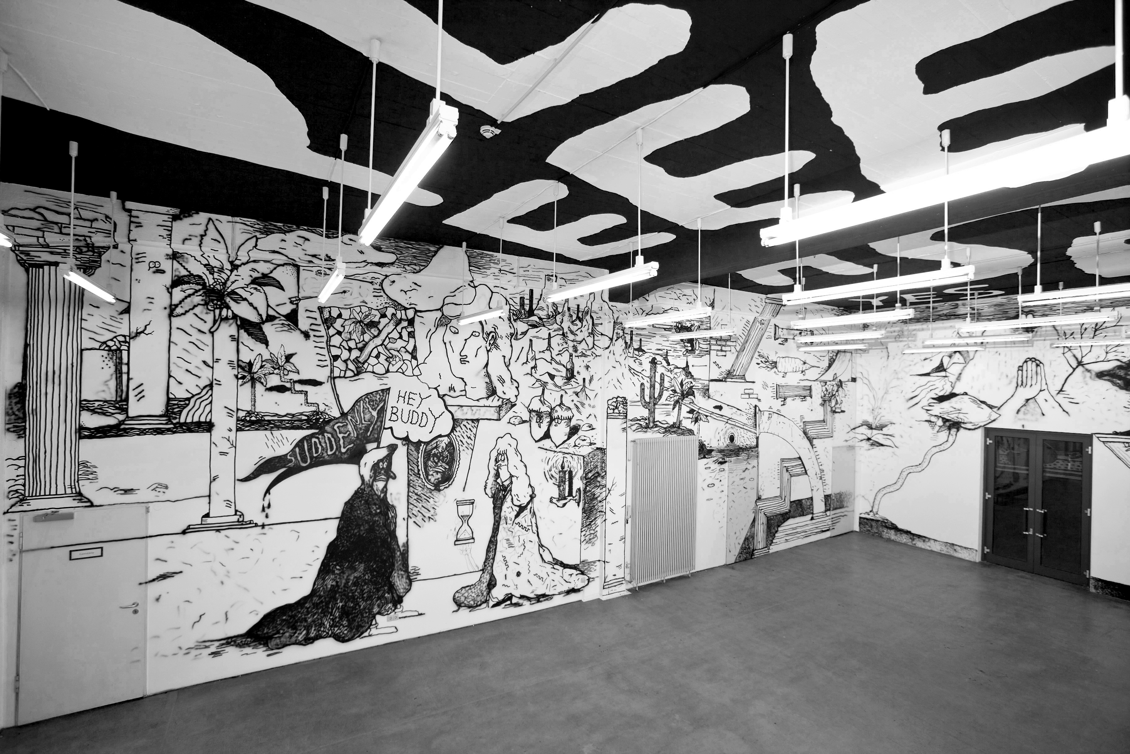 PLEASE - A walldrawing at the Foyer Kunstverein Hamburg, 2011, curated by Dr. Florian Waldvogel