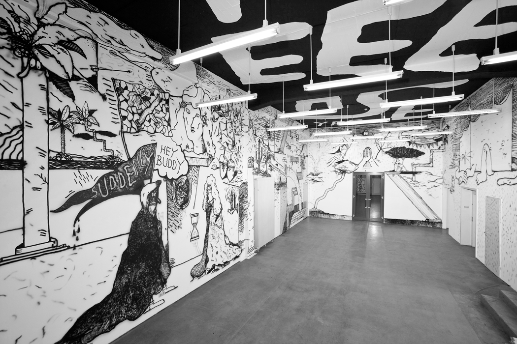 PLEASE - A walldrawing at the Foyer Kunstverein Hamburg, 2011, curated by Dr. Florian Waldvogel